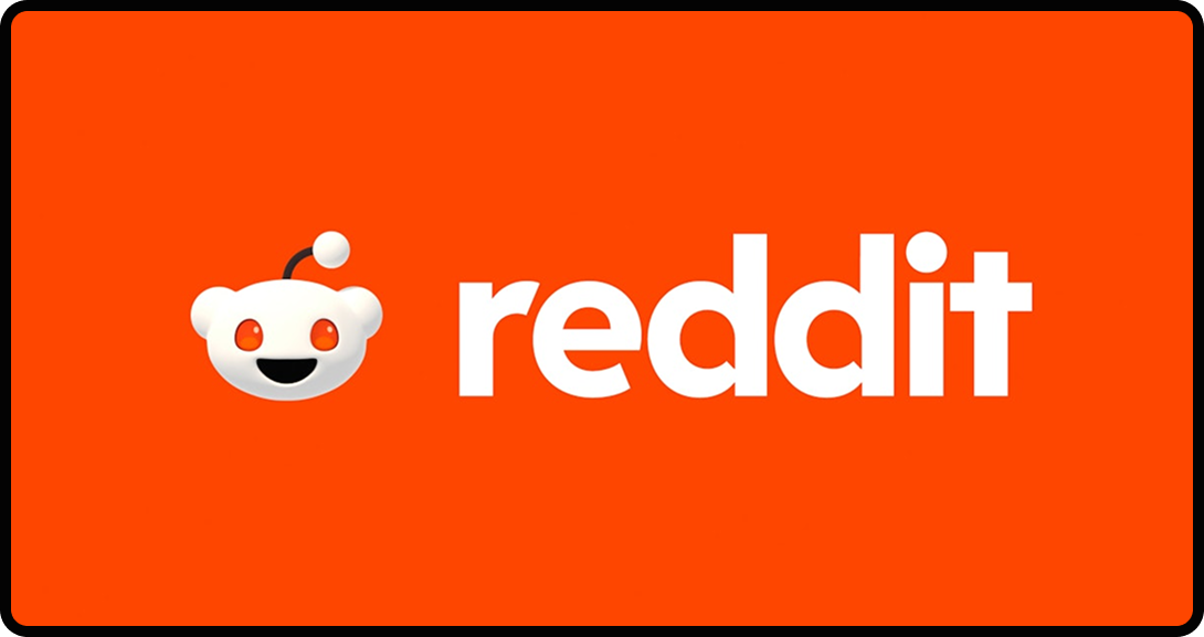 Reddit logo on an orange background.