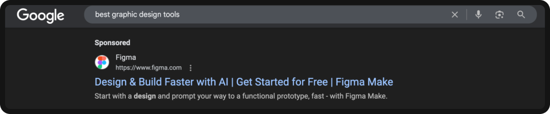 Example of search advertising copy as a form of marketing copywriting.