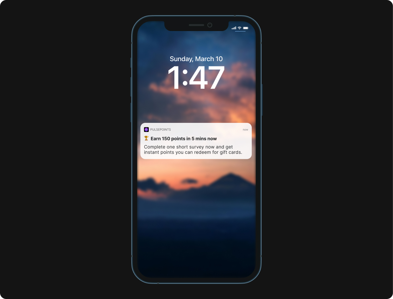 Example of SMS and push notification copy as a form of marketing copywriting.
