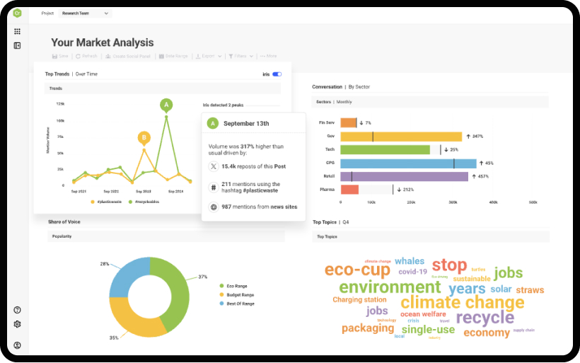 Screenshot of Brandwatch interface