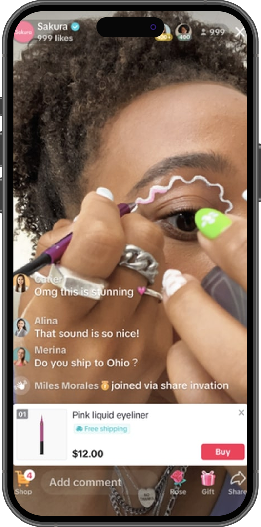TikTok Shop integration directly on a TikTok video.