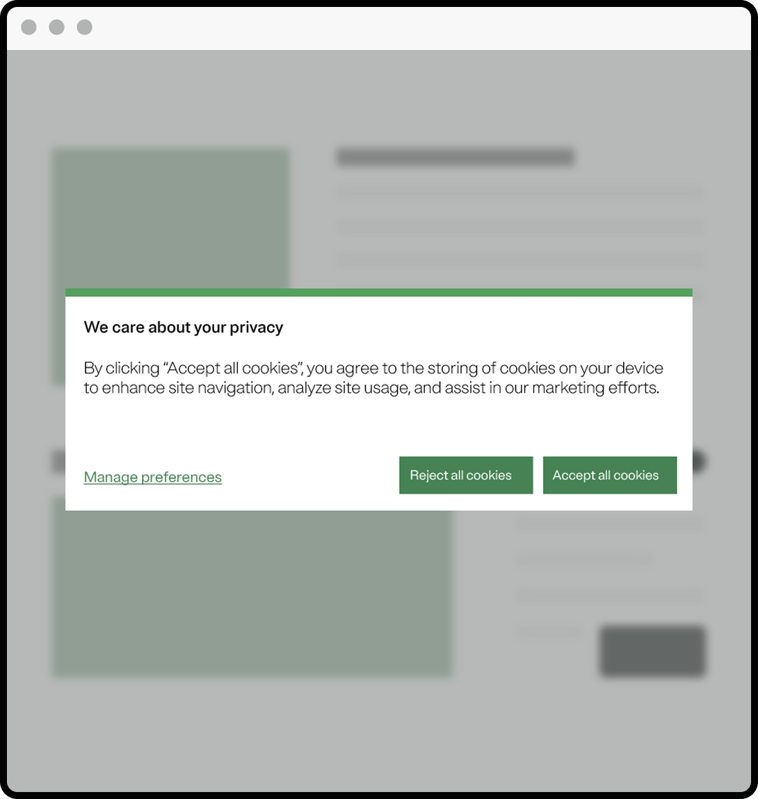 Screenshot of the user interface of OneTrust Preference Center.