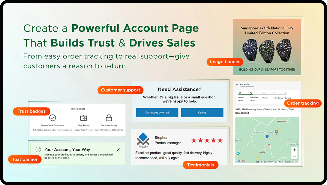 Screenshot of the user interface of Shopify Customer Accounts.