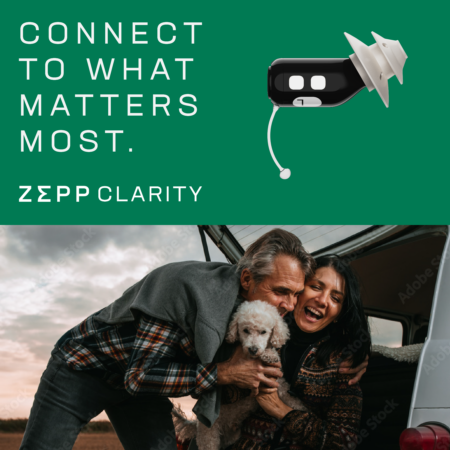 Zepp Clarity advertisement that says, "Connect to what matters most."