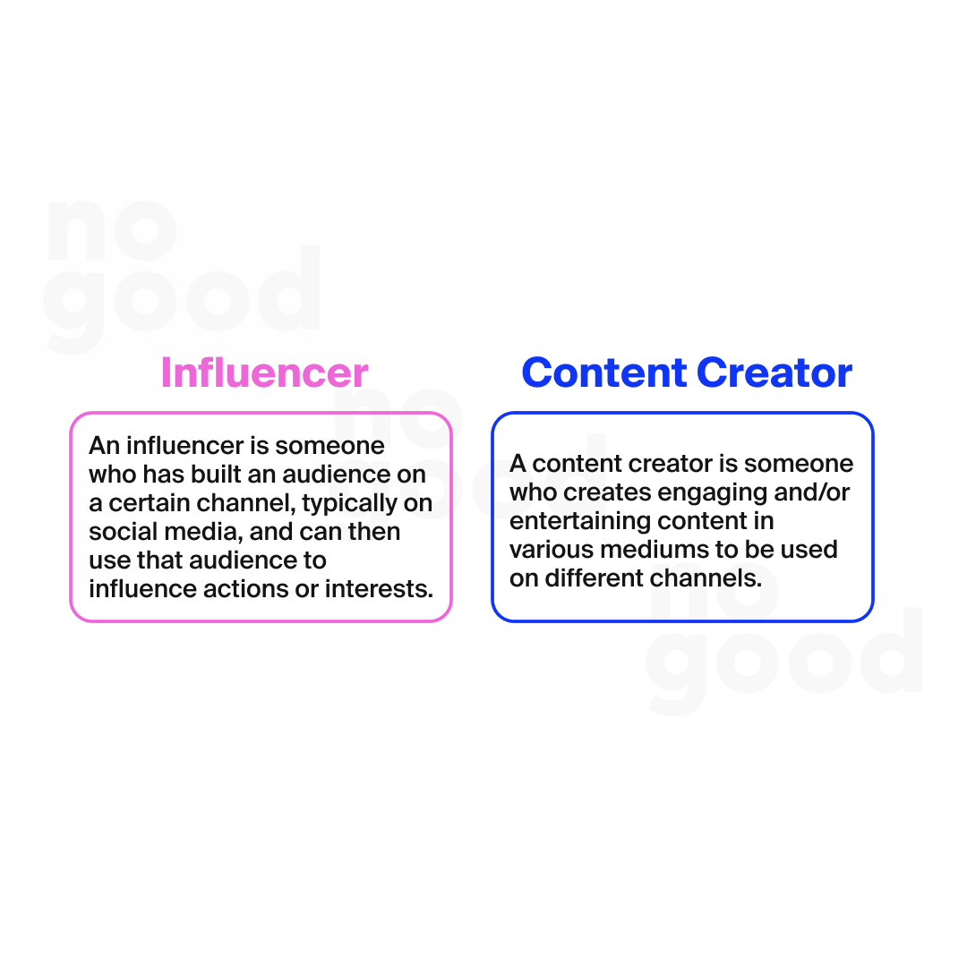 Influencer vs. content creator