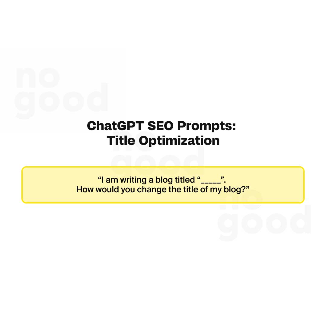 ChatGPT SEO Prompt for blog title optimization