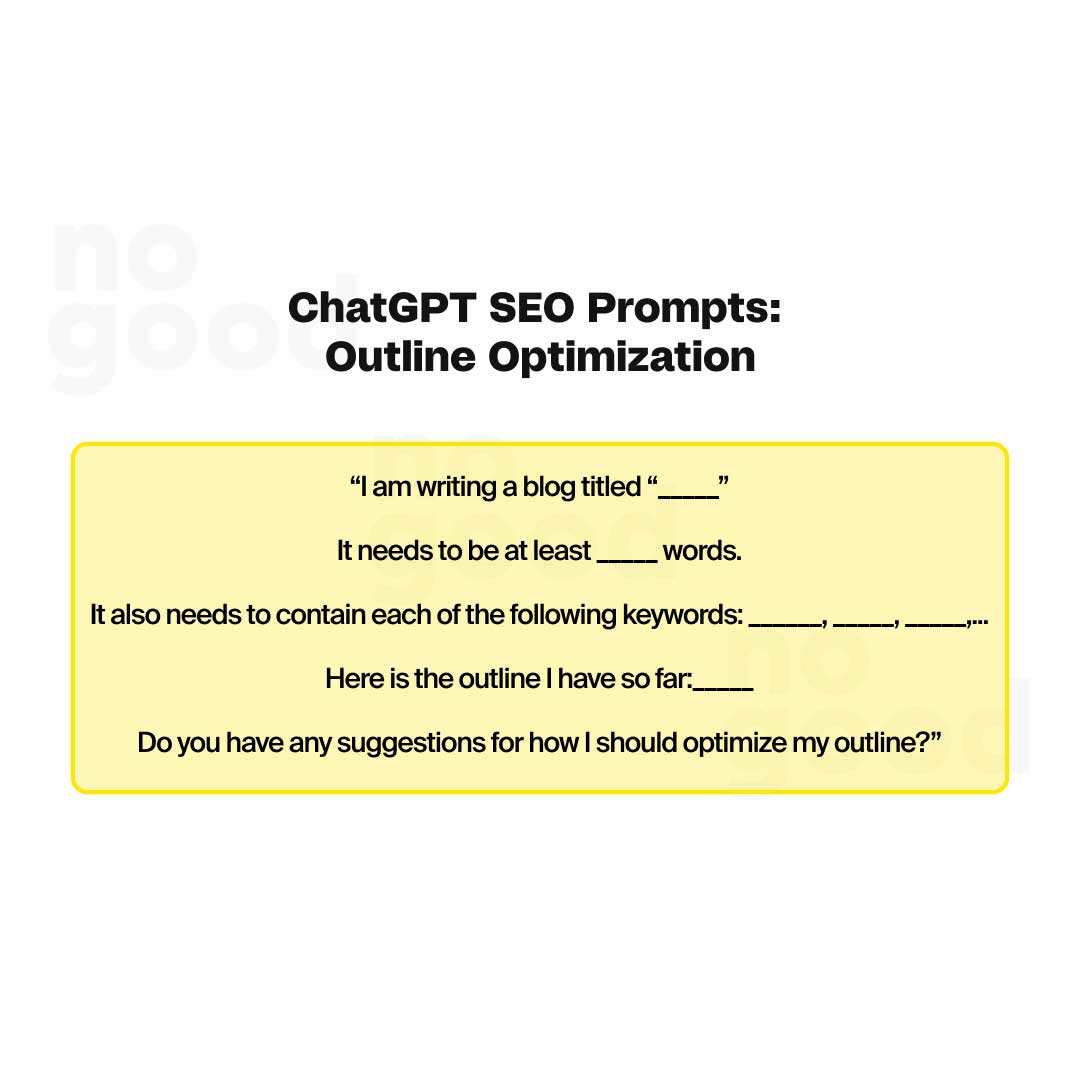 ChatGPT SEO Prompt for blog outline optimization