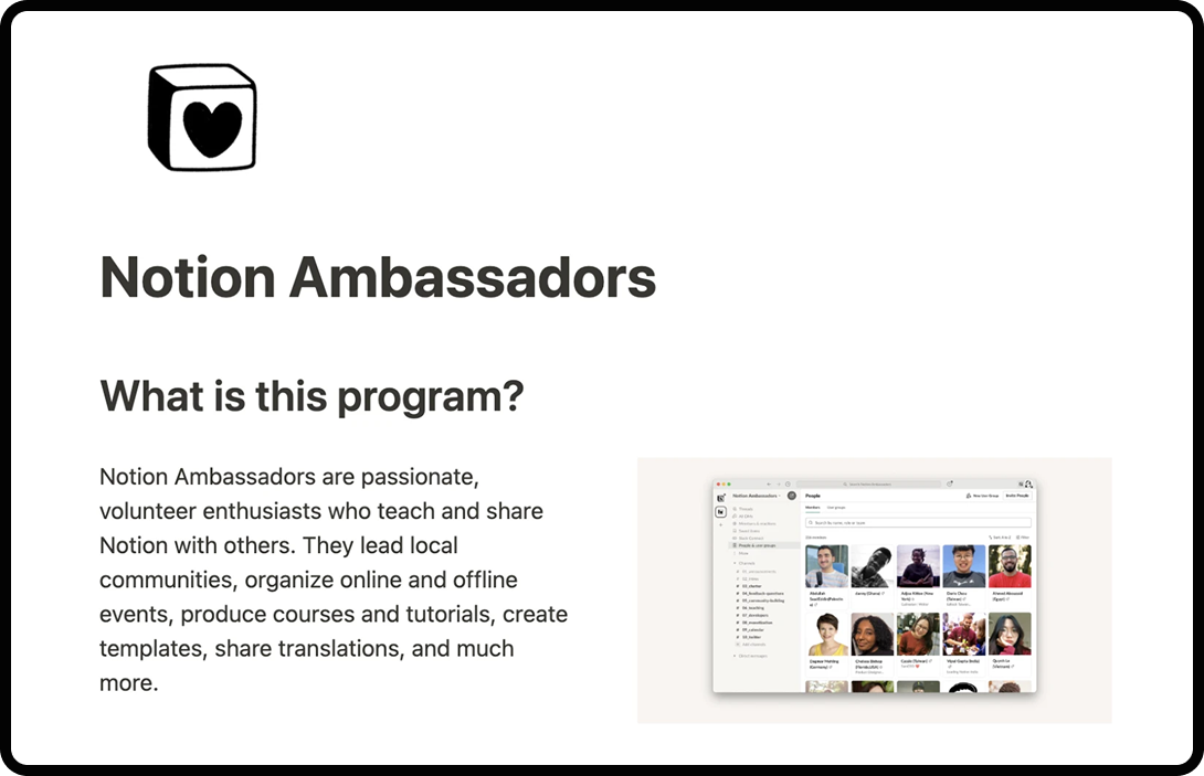 Screenshot of Notion's referral marketing program.