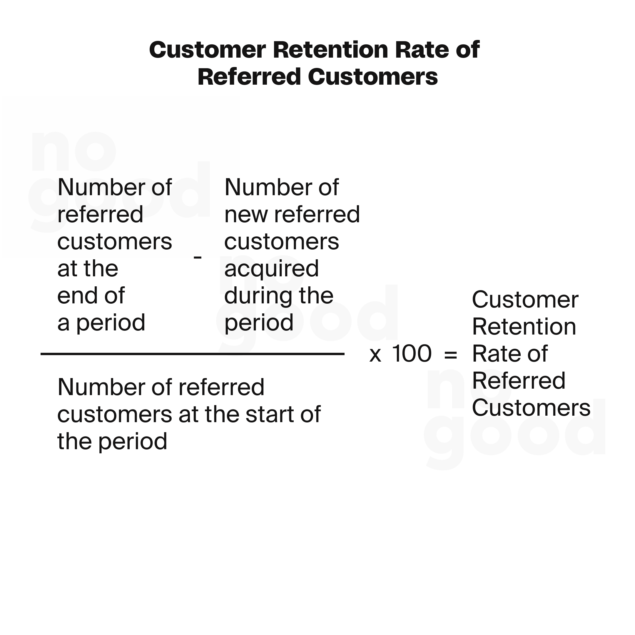 Measuring customer retention rate of referred customers formula