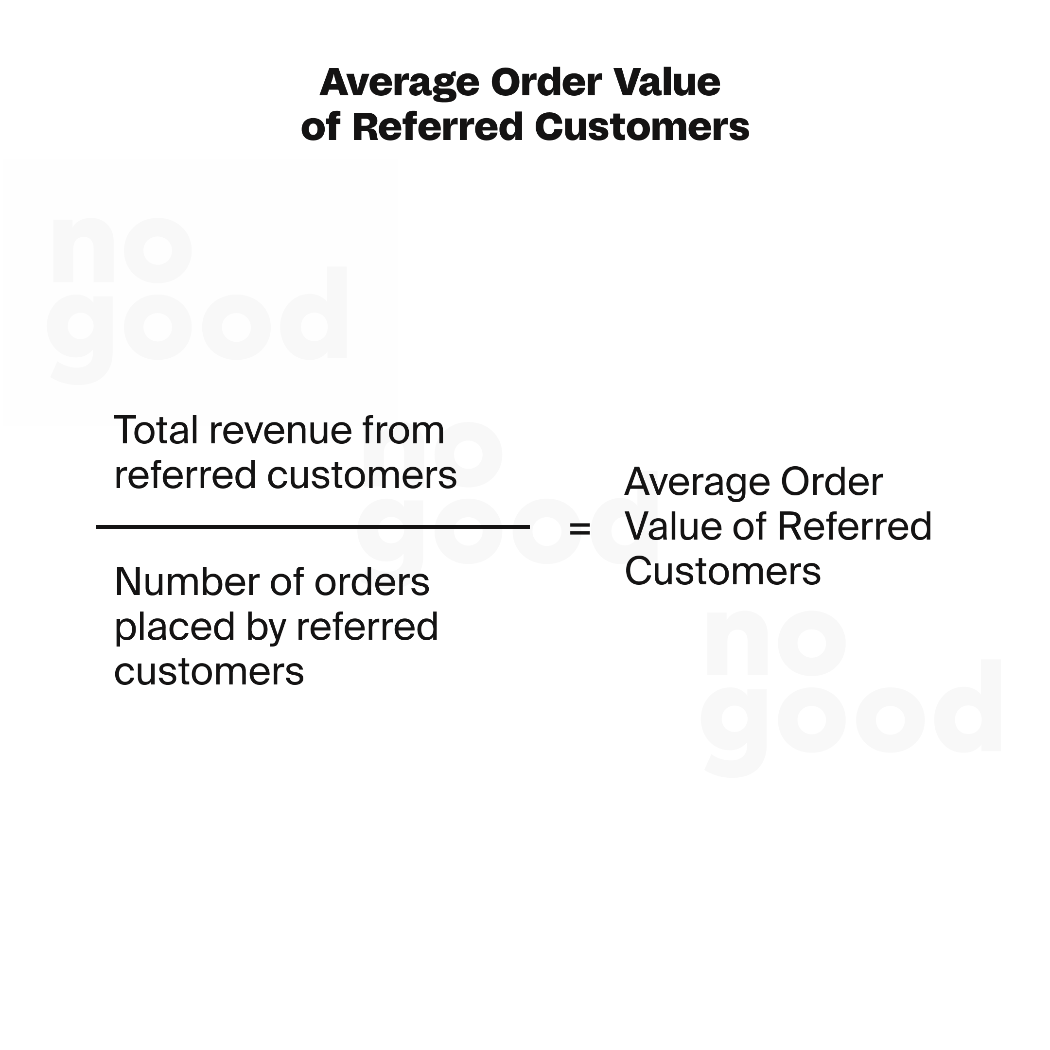 Measuring average order value of referred customers formula