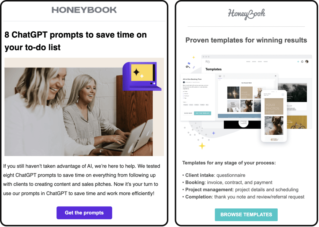 Micro-conversions (a Honeybook example)