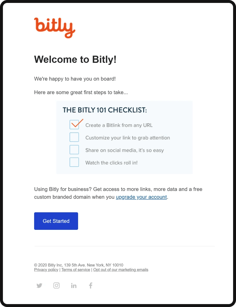 Onboarding checklists (bitly example)