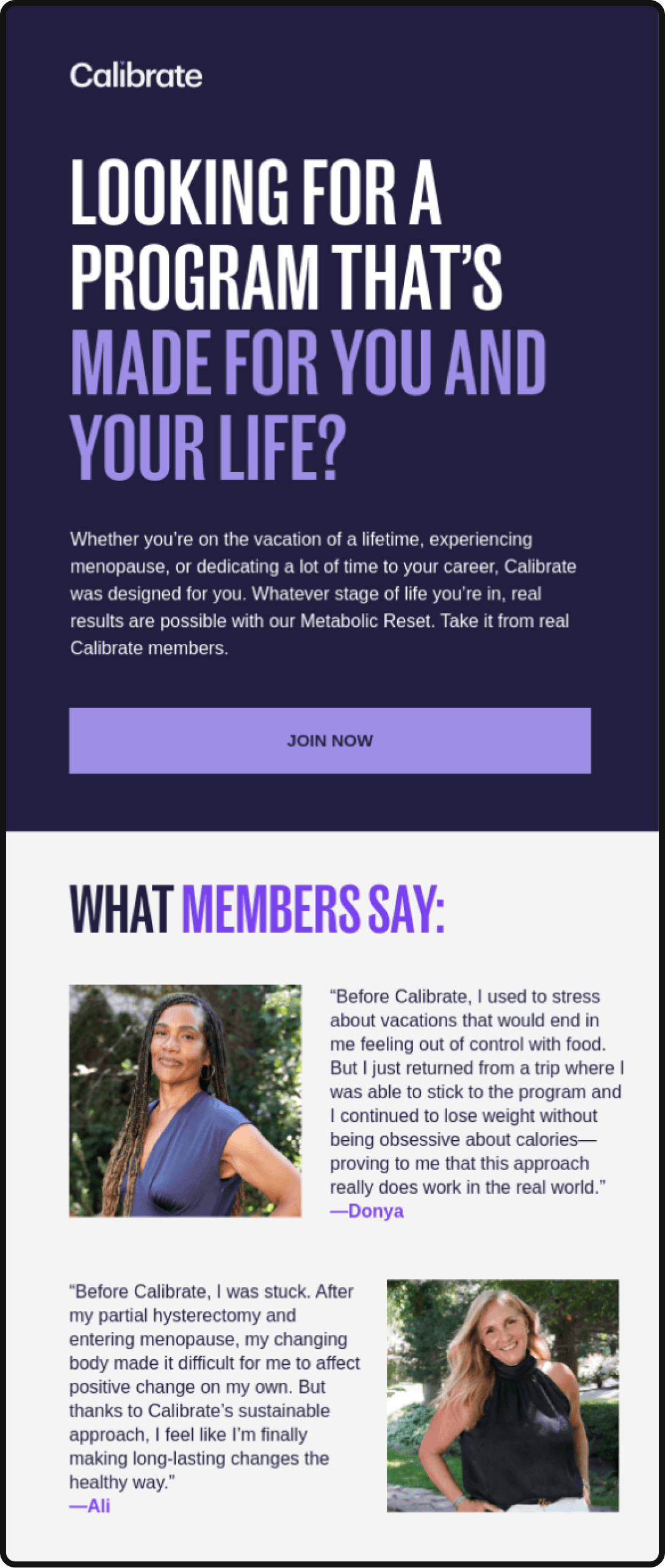 Calibrate: Looking for a program that's made for you and your life?