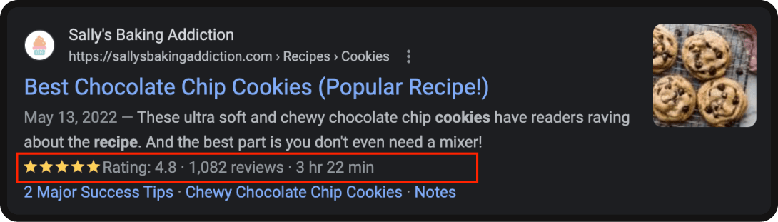 Best chocolate chip cookies direct answer in Google