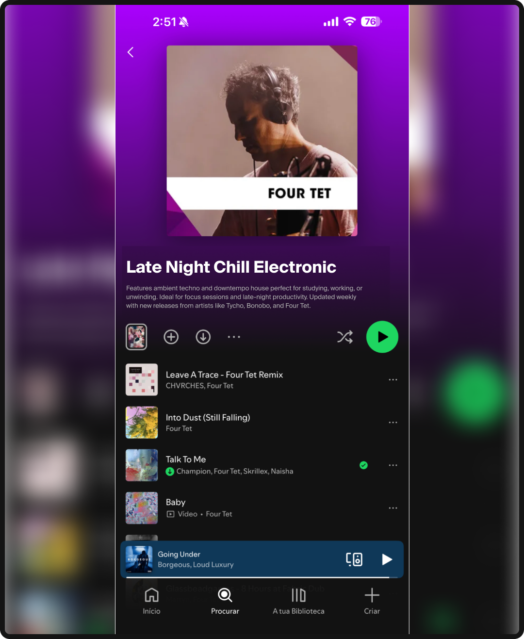 Example of a Spotify playlist with an SEO and AEO-friendly description and title.
