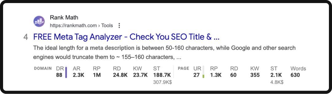 Example of a poorly written page title and meta description.