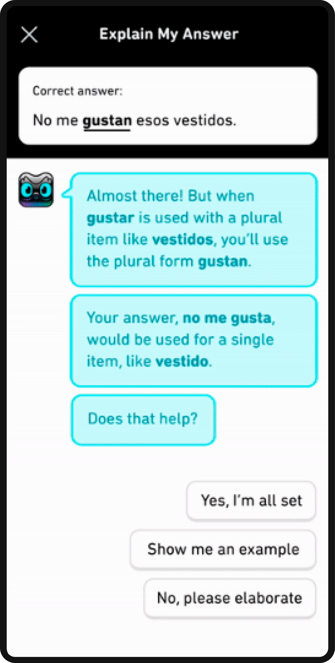 Duolingo chatbot