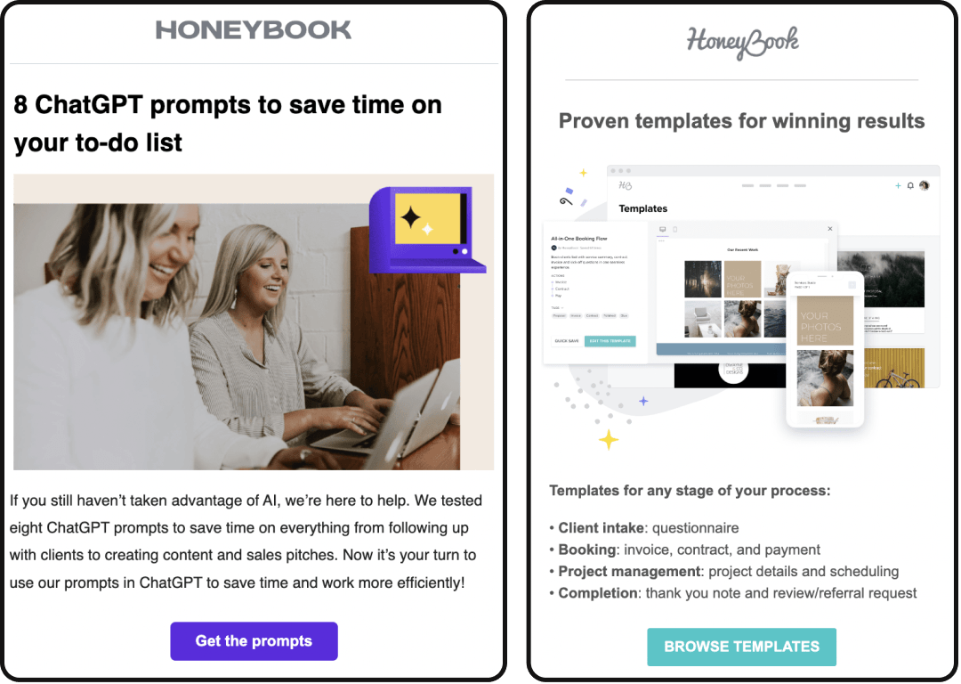 Micro-conversions (a Honeybook example)