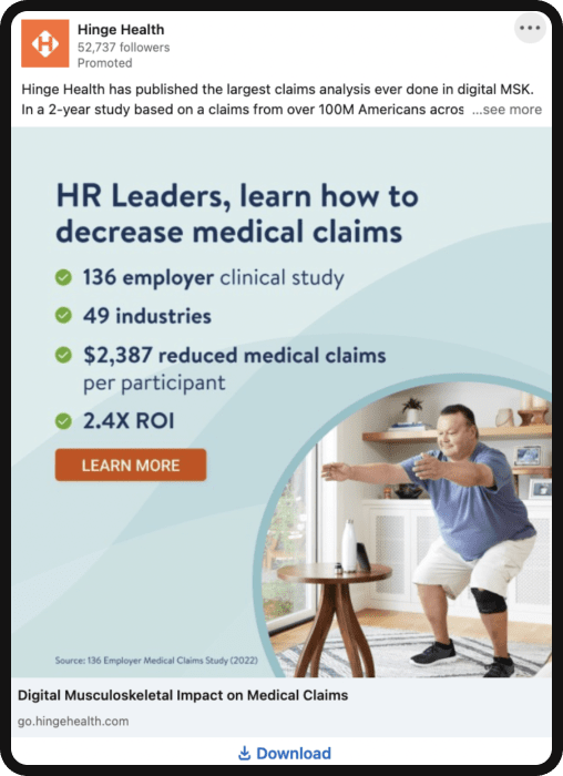 Hinge Health ad example