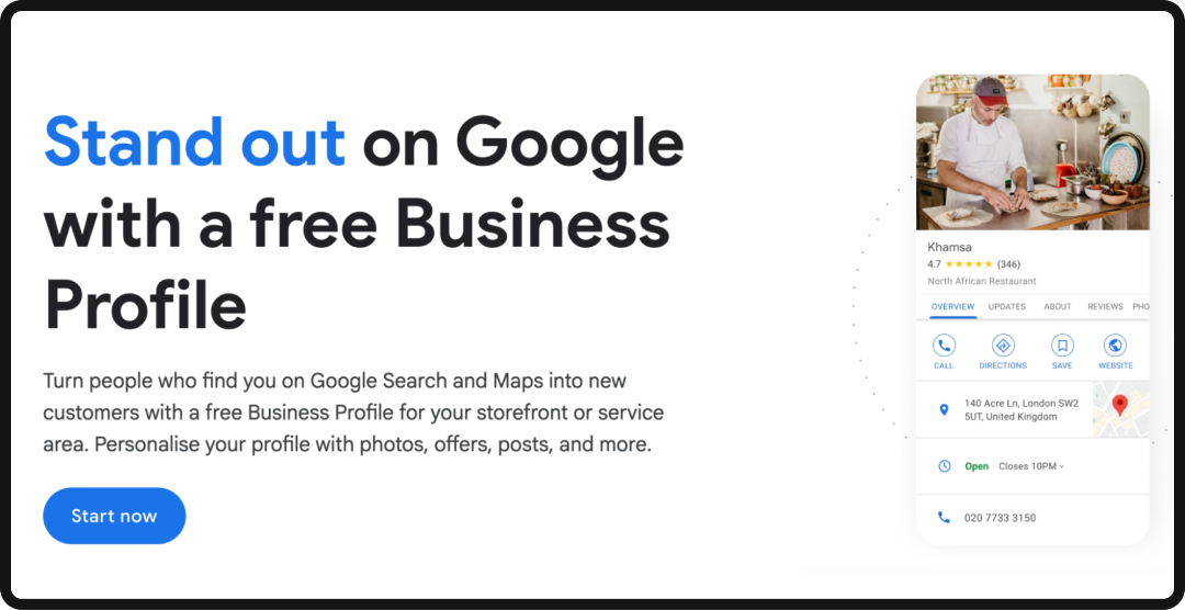 How to start a Google Business Profile, part of Knowledge Graph optimization.