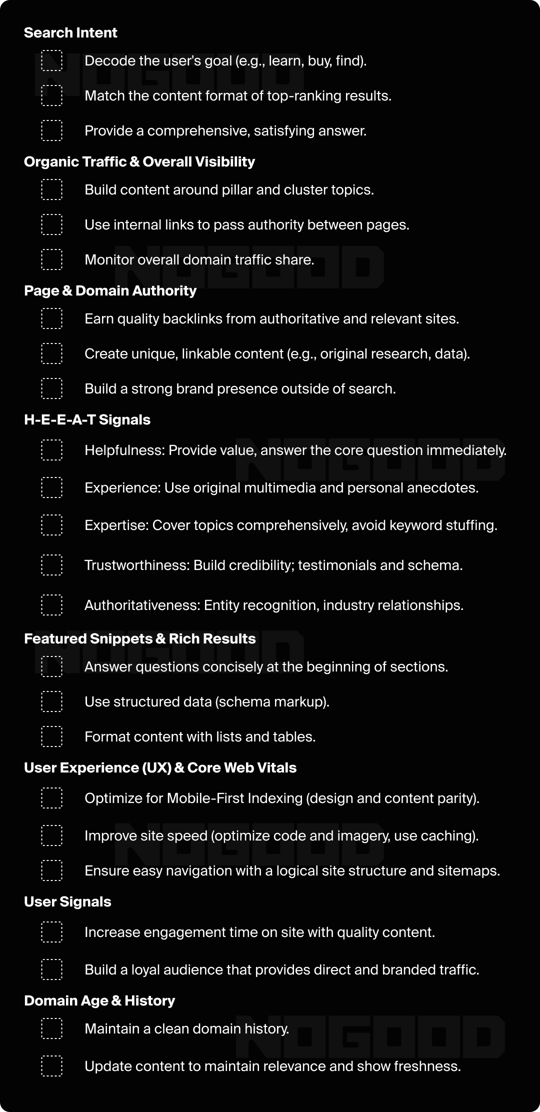 Checklist for SEO strategy in 2026.
