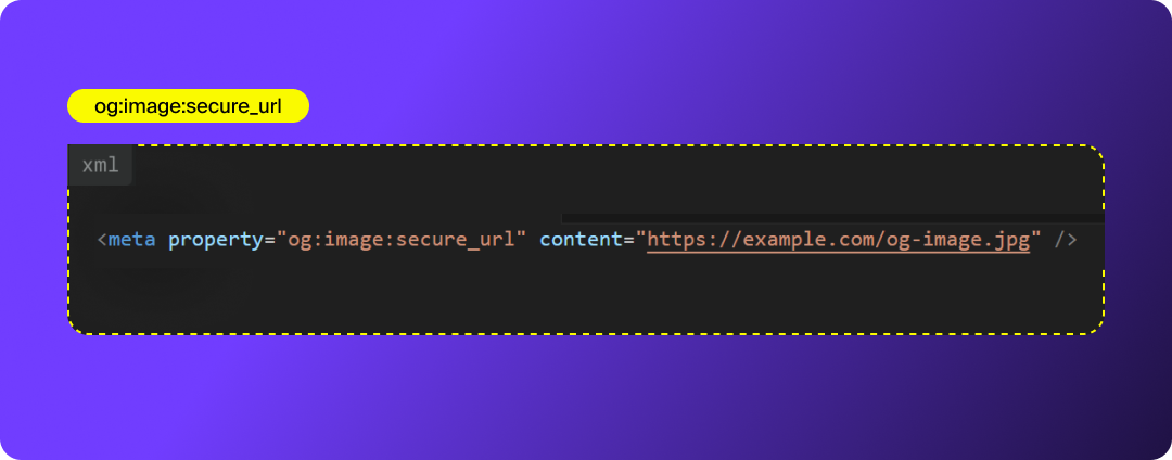Example of Open Graph og:image:secure_url meta tag.
