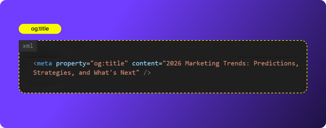 Example of an Open Graph og:title tag.