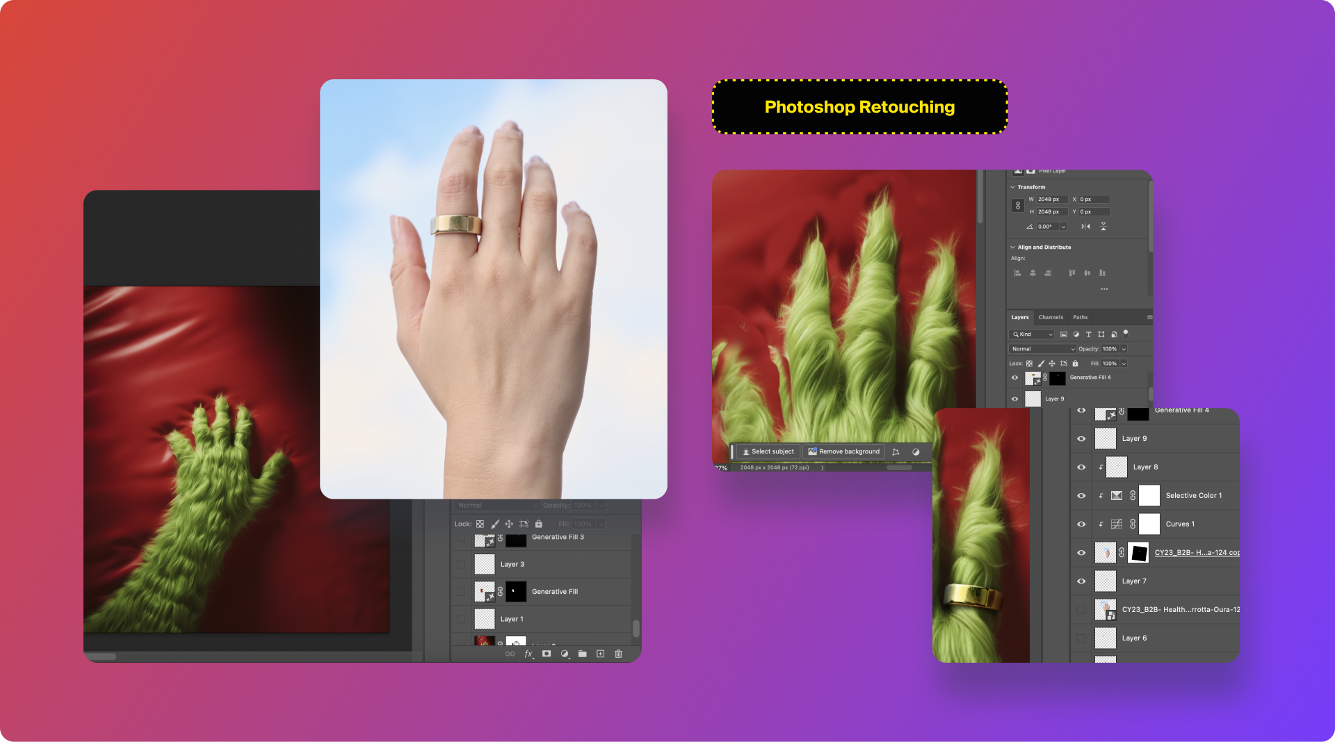 Touching up AI generated images with photoshop