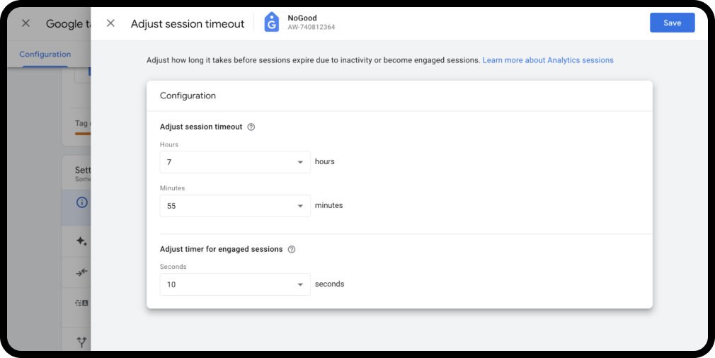 Adjust default timeout in GTM