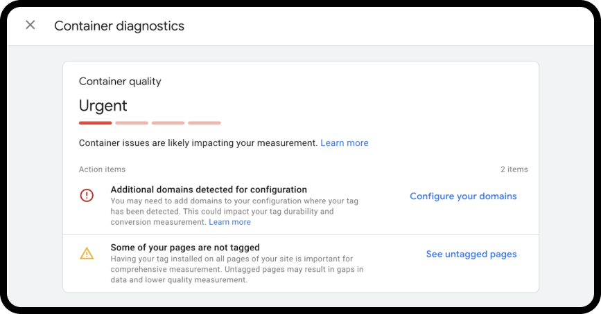 GTM Container Diagnostics