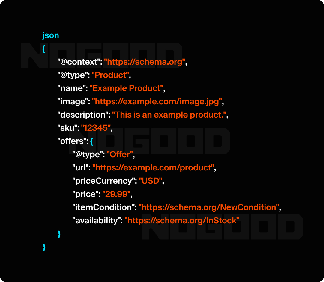 Product Schema markup example