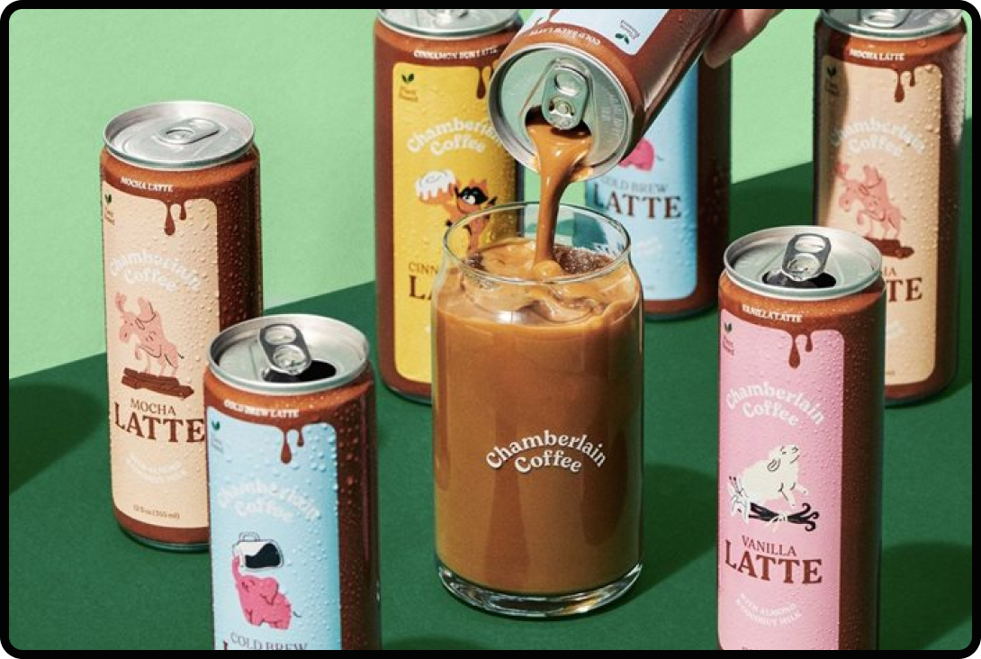 Iced coffee beverages from Chamberlain coffee