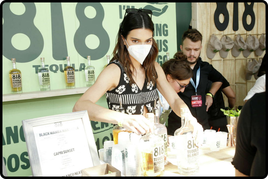 Kendall Jenner at a pop up for 818 Tequila