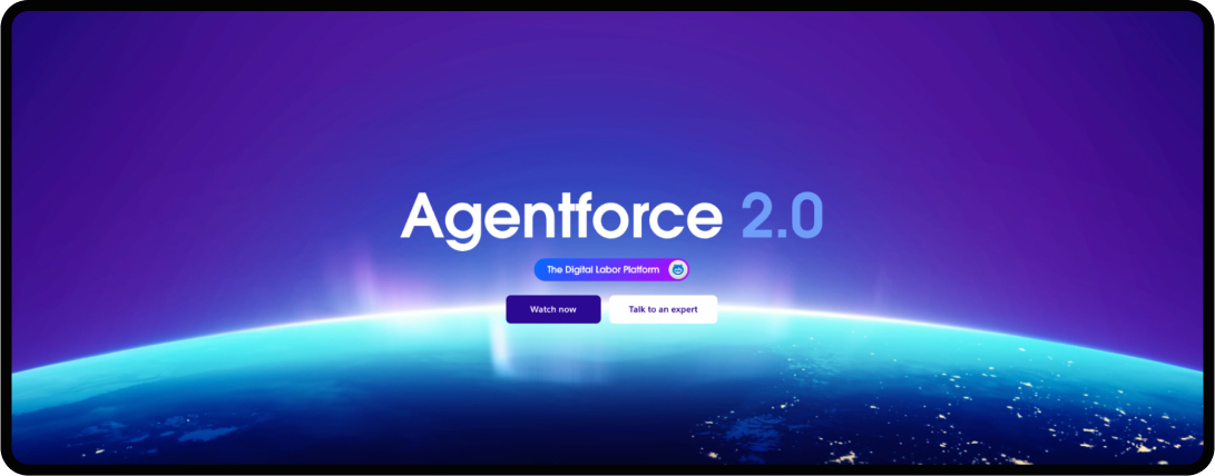 Screenshot of homepage for Agentforce by Salesforce