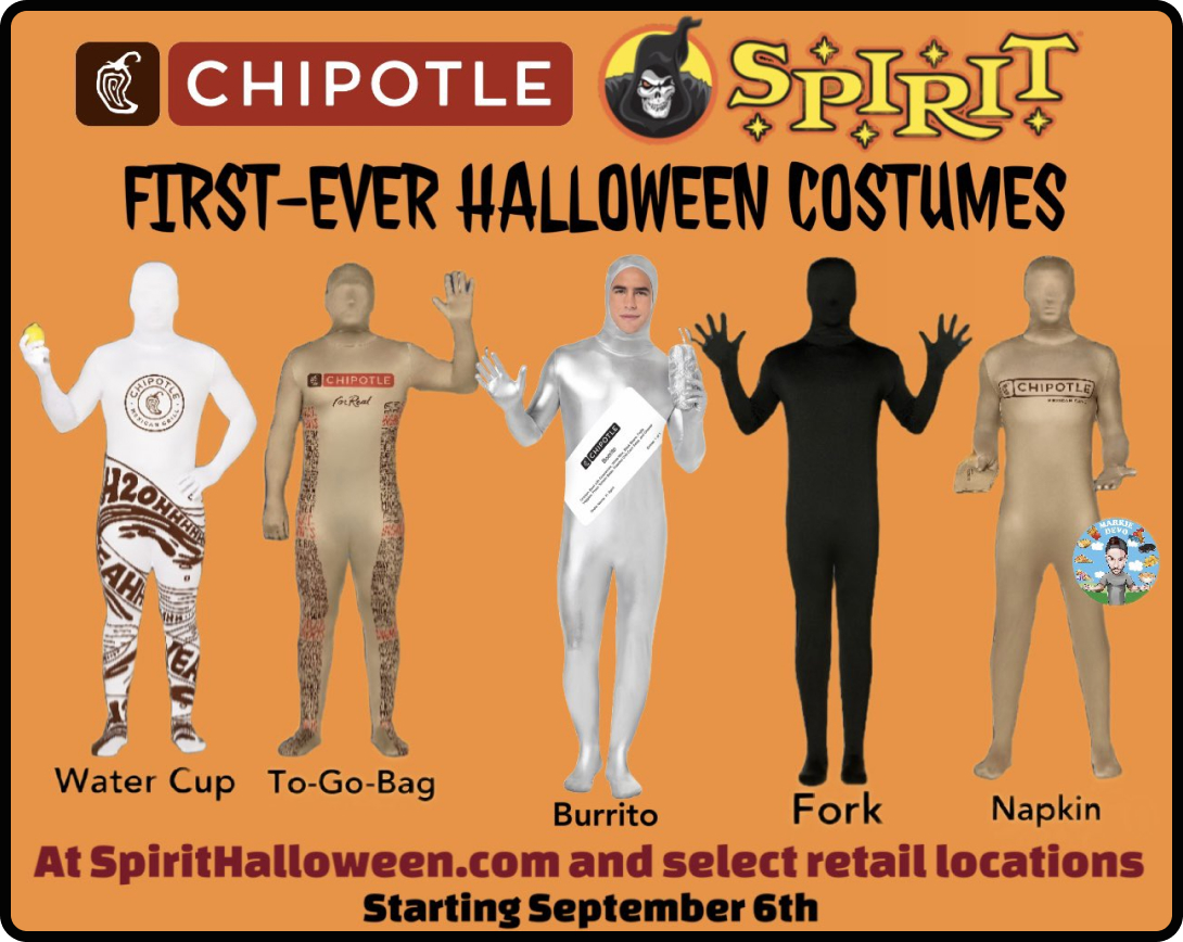 Pictures of the Halloween costumes Chipotle designed