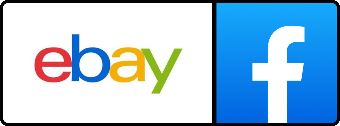 eBay and Facebook's logos side by side