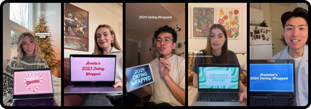 Examples of the Year Wrapped trend on TikTok.