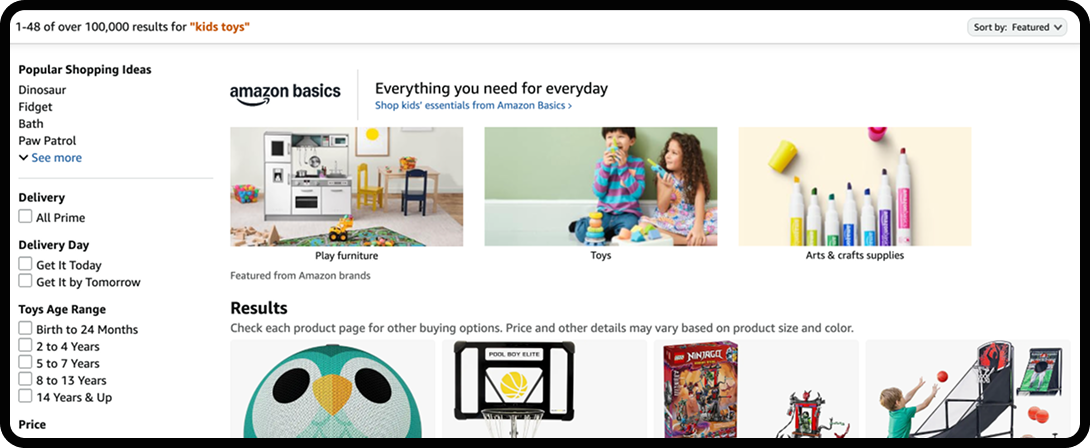 Screenshot of Amazon