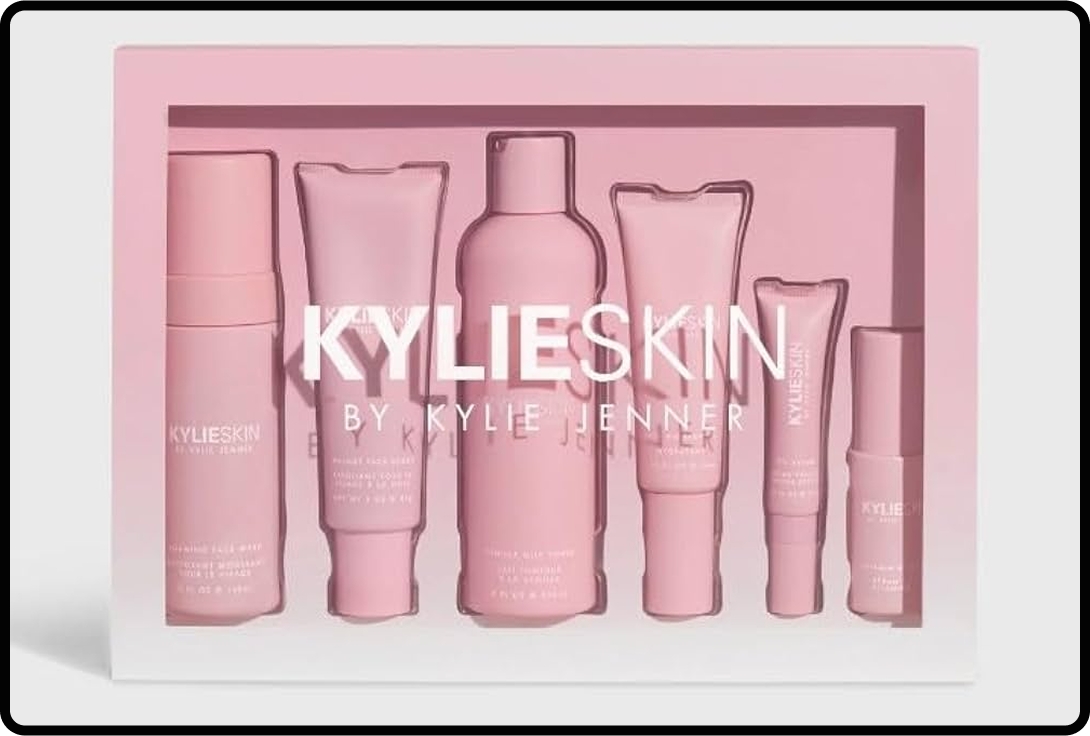 Kylie Skin product line in packaging