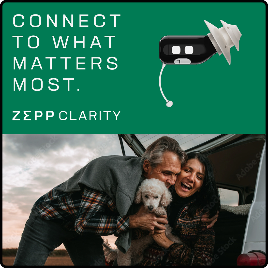 Zepp Clarity advertisement that says, "Connect to what matters most."