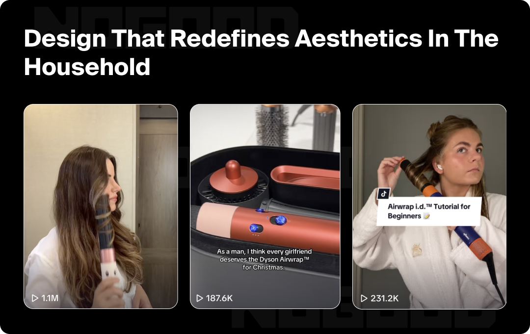 Screenshots of Dyson's user-generated content