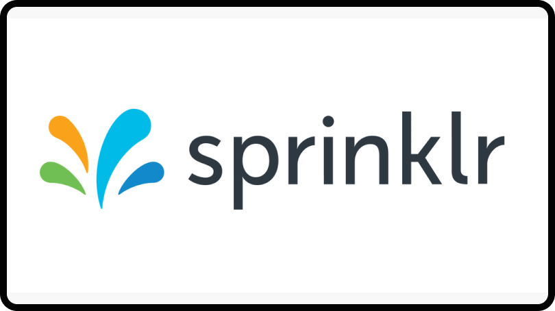 Logo of Sprinklr, a popular social listening tool.