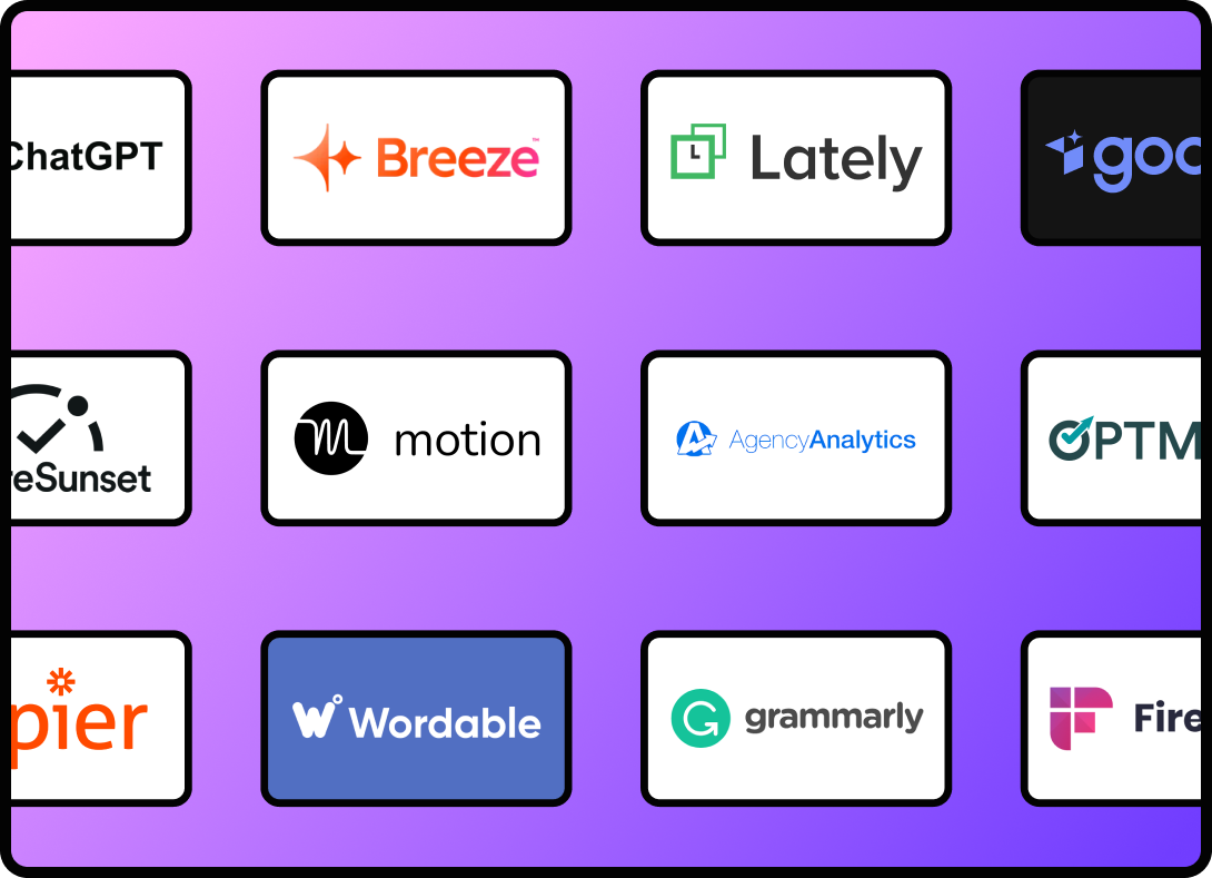 Collage of logos of the top AI marketing analytics tools.