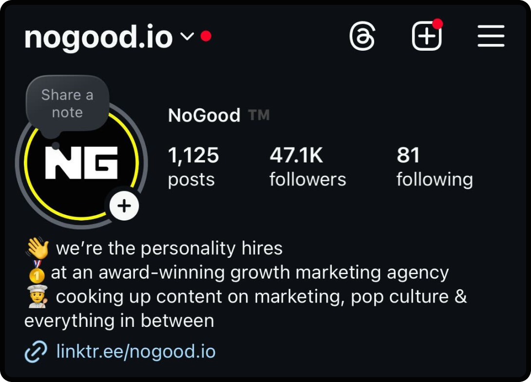 Instgram bio section, a vital part of Instagram SEO.