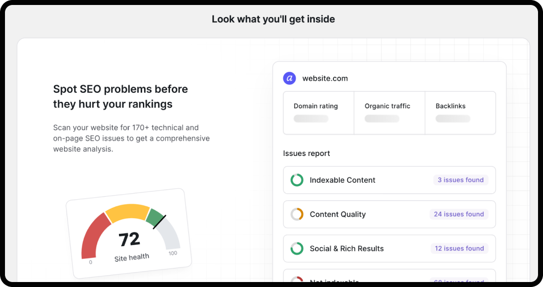 Image showing Writesonic's SEO Content Auditing tool.