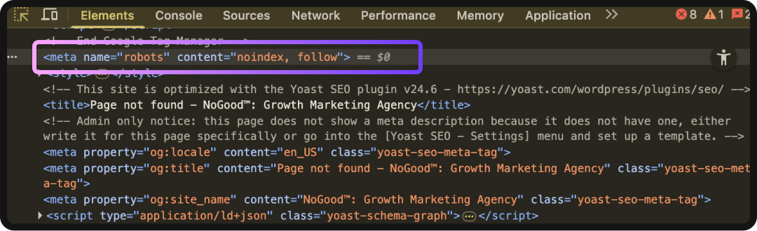 Example of noindex parameters, which solves faceted navigation SEO issues.