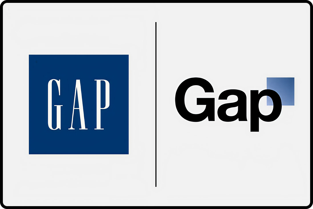 Gap's failed logo redesign, part of their attempt at reviving the brand.