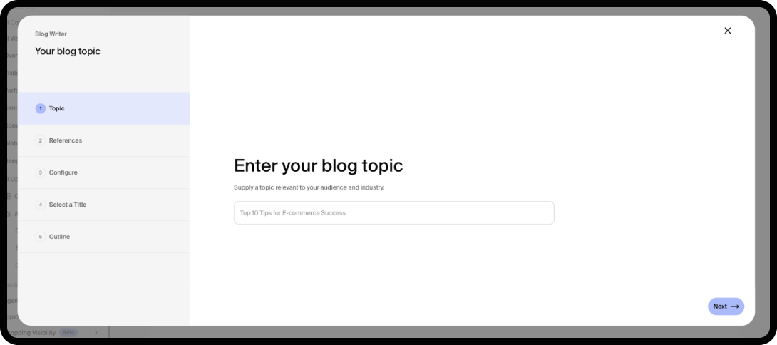 Goodie's AI Content Writer dashboard.
