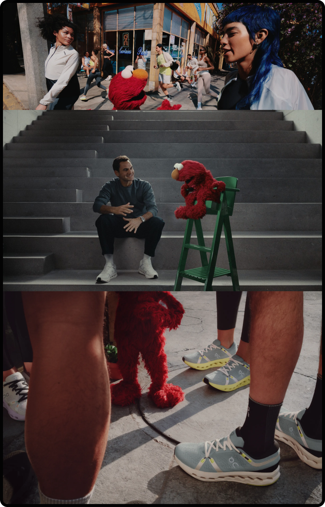 Photographs from On's collaboration with Sesame Street.