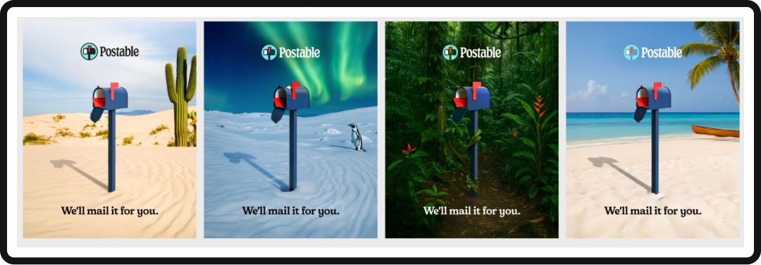 Illustration of how AI can create the basis for a creative ad campaign.